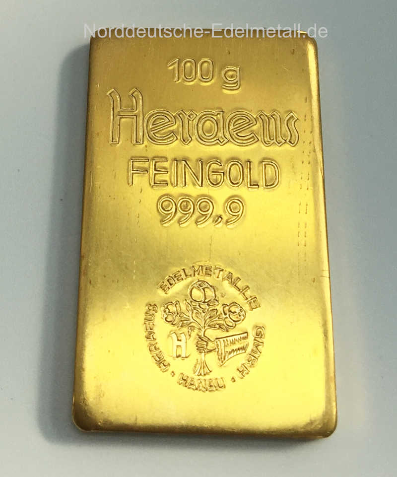 Heraeus-100g-Goldbarren-historisch-1